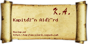 Kapitán Alárd névjegykártya